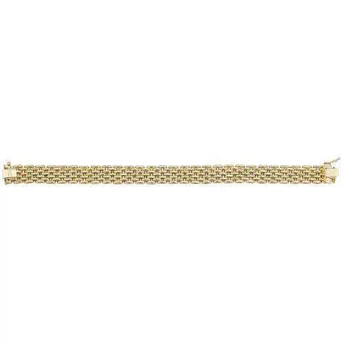 9ct Yellow Gold Ladies' 7.5 Inches Brick Link Bracelet 19.9g